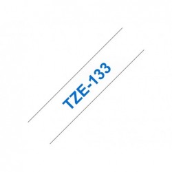BROTHER TZE133 Taśma Brother 12mm BLUE ON CLEAR