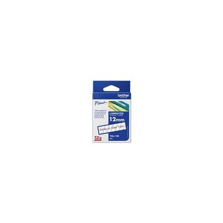 BROTHER TZE135 Taśma Brother 12mm WHITE ON CLEAR BROTHER TZE135 Taśma Brother 12mm WHITE ON CLEAR