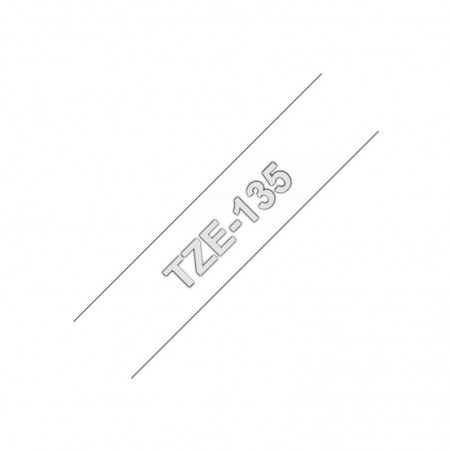 BROTHER TZE135 Taśma Brother 12mm WHITE ON CLEAR BROTHER TZE135 Taśma Brother 12mm WHITE ON CLEAR