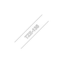 BROTHER TZE135 Taśma Brother 12mm WHITE ON CLEAR BROTHER TZE135 Taśma Brother 12mm WHITE ON CLEAR