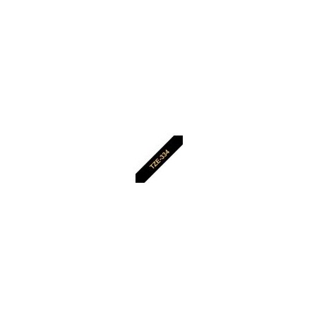 BROTHER TZE334 Taśma Brother 12mm Gold on Black BROTHER TZE334 Taśma Brother 12mm Gold on Black