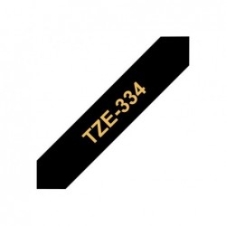 BROTHER TZE334 Taśma Brother 12mm Gold on Black BROTHER TZE334 Taśma Brother 12mm Gold on Black