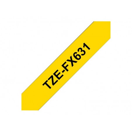 BROTHER TZEFX631 Taśma Brother 12mm BLACK ON YELLOW FLEXIBLE ID BROTHER TZEFX631 Taśma Brother 12mm BLACK ON YELLOW FLEXIBLE ID