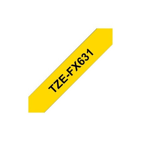 BROTHER TZEFX631 Taśma Brother 12mm BLACK ON YELLOW FLEXIBLE ID BROTHER TZEFX631 Taśma Brother 12mm BLACK ON YELLOW FLEXIBLE ID
