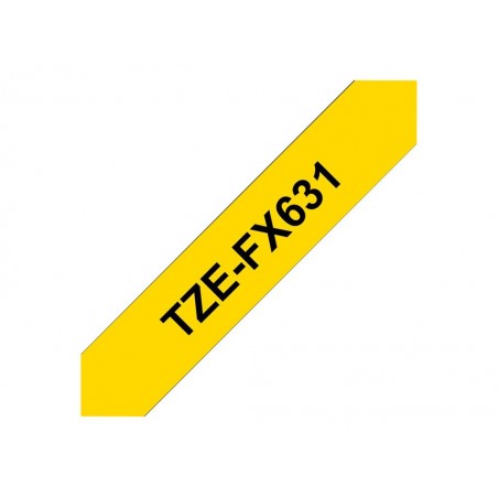 BROTHER TZEFX631 Taśma Brother 12mm BLACK ON YELLOW FLEXIBLE ID BROTHER TZEFX631 Taśma Brother 12mm BLACK ON YELLOW FLEXIBLE ID