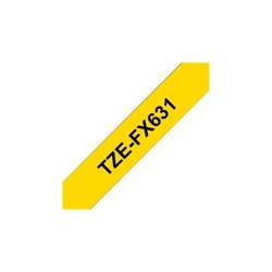 BROTHER TZEFX631 Taśma Brother 12mm BLACK ON YELLOW FLEXIBLE ID BROTHER TZEFX631 Taśma Brother 12mm BLACK ON YELLOW FLEXIBLE ID
