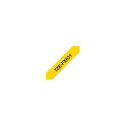 BROTHER TZEFX631 Taśma Brother 12mm BLACK ON YELLOW FLEXIBLE ID BROTHER TZEFX631 Taśma Brother 12mm BLACK ON YELLOW FLEXIBLE ID