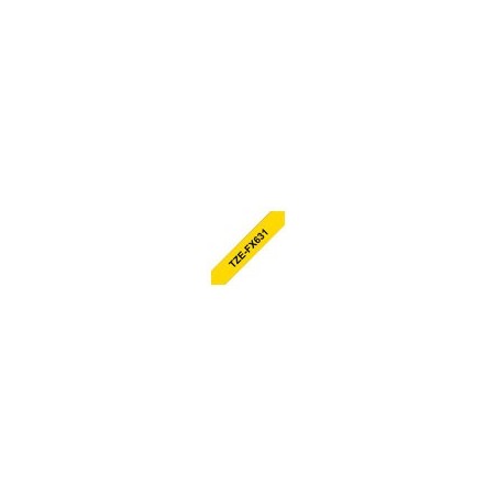 BROTHER TZEFX631 Taśma Brother 12mm BLACK ON YELLOW FLEXIBLE ID BROTHER TZEFX631 Taśma Brother 12mm BLACK ON YELLOW FLEXIBLE ID