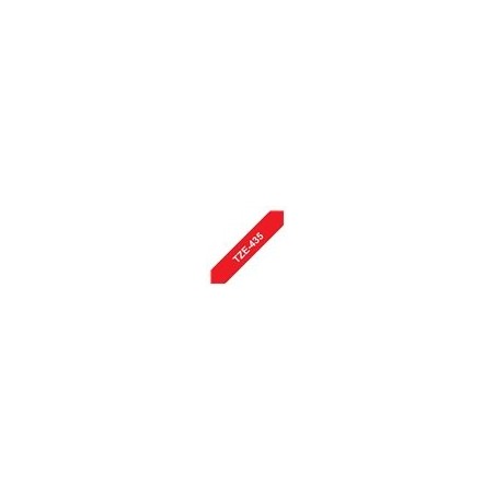 BROTHER TZE435 Taśma Brother 12mm WHITE ON RED BROTHER TZE435 Taśma Brother 12mm WHITE ON RED