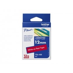 BROTHER TZE435 Taśma Brother 12mm WHITE ON RED BROTHER TZE435 Taśma Brother 12mm WHITE ON RED