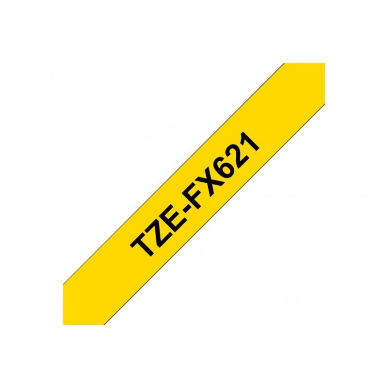 BROTHER TZEFX621 Taśma Brother 9mm BLACK ON YELLOW FLEXIBLE ID