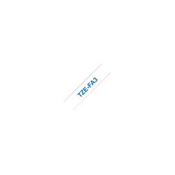 BROTHER TZEFA3 Tape Brother 12mm BLUE ON white fabric BROTHER TZEFA3 Tape Brother 12mm BLUE ON white fabric
