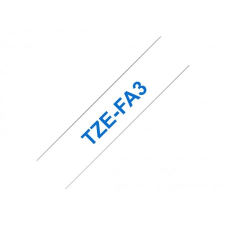 BROTHER TZEFA3 Tape Brother 12mm BLUE ON white fabric BROTHER TZEFA3 Tape Brother 12mm BLUE ON white fabric