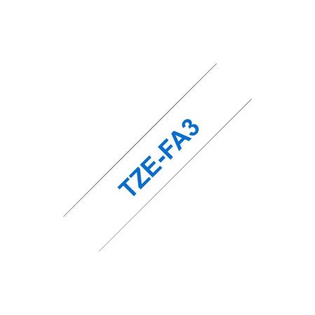 BROTHER TZEFA3 Tape Brother 12mm BLUE ON white fabric BROTHER TZEFA3 Tape Brother 12mm BLUE ON white fabric