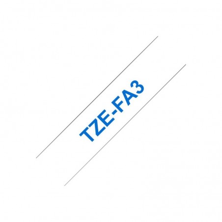 BROTHER TZEFA3 Tape Brother 12mm BLUE ON white fabric BROTHER TZEFA3 Tape Brother 12mm BLUE ON white fabric