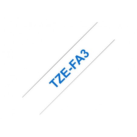 BROTHER TZEFA3 Tape Brother 12mm BLUE ON white fabric BROTHER TZEFA3 Tape Brother 12mm BLUE ON white fabric