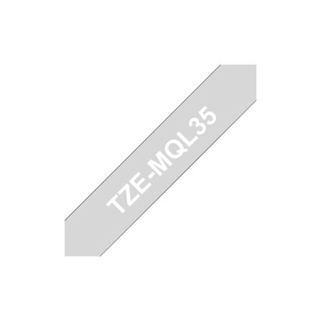 BROTHER TZEMQL35 Taśma Brother 12mm White / Light Grey matt (5M length) BROTHER TZEMQL35 Taśma Brother 12mm White / Light Grey matt (5M length)