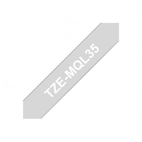 BROTHER TZEMQL35 Taśma Brother 12mm White / Light Grey matt (5M length) BROTHER TZEMQL35 Taśma Brother 12mm White / Light Grey matt (5M length)