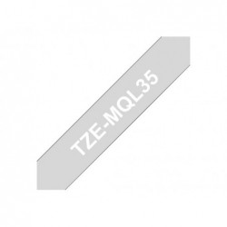 BROTHER TZEMQL35 Taśma Brother 12mm White / Light Grey matt (5M length) BROTHER TZEMQL35 Taśma Brother 12mm White / Light Grey matt (5M length)