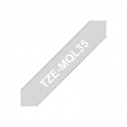 BROTHER TZEMQL35 Taśma Brother 12mm White / Light Grey matt (5M length) BROTHER TZEMQL35 Taśma Brother 12mm White / Light Grey matt (5M length)