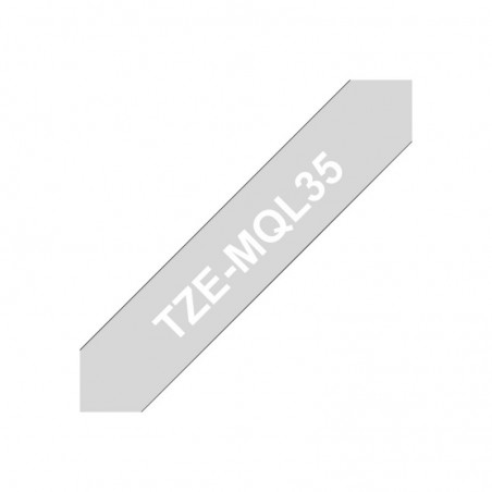 BROTHER TZEMQL35 Taśma Brother 12mm White / Light Grey matt (5M length) BROTHER TZEMQL35 Taśma Brother 12mm White / Light Grey matt (5M length)