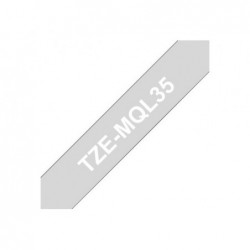 BROTHER TZEMQL35 Taśma Brother 12mm White / Light Grey matt (5M length) BROTHER TZEMQL35 Taśma Brother 12mm White / Light Grey matt (5M length)