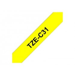 BROTHER TZEC31 Taśma Brother 12mm BLACK ON FLUO. YELLOW BROTHER TZEC31 Taśma Brother 12mm BLACK ON FLUO. YELLOW