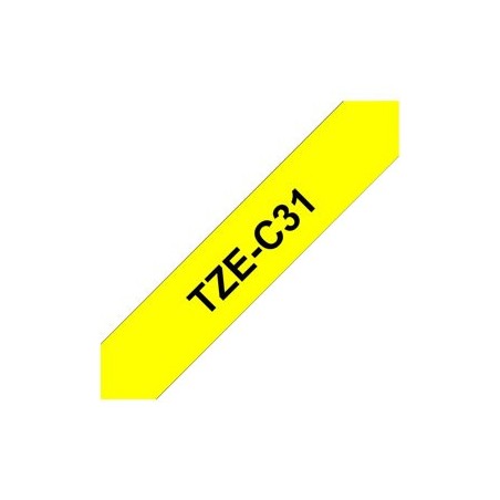 BROTHER TZEC31 Taśma Brother 12mm BLACK ON FLUO. YELLOW BROTHER TZEC31 Taśma Brother 12mm BLACK ON FLUO. YELLOW