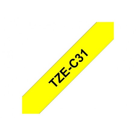 BROTHER TZEC31 Taśma Brother 12mm BLACK ON FLUO. YELLOW BROTHER TZEC31 Taśma Brother 12mm BLACK ON FLUO. YELLOW