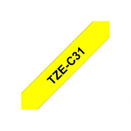 BROTHER TZEC31 Taśma Brother 12mm BLACK ON FLUO. YELLOW BROTHER TZEC31 Taśma Brother 12mm BLACK ON FLUO. YELLOW