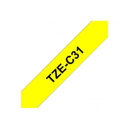 BROTHER TZEC31 Taśma Brother 12mm BLACK ON FLUO. YELLOW BROTHER TZEC31 Taśma Brother 12mm BLACK ON FLUO. YELLOW
