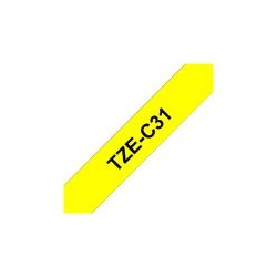 BROTHER TZEC31 Taśma Brother 12mm BLACK ON FLUO. YELLOW BROTHER TZEC31 Taśma Brother 12mm BLACK ON FLUO. YELLOW