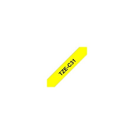 BROTHER TZEC31 Taśma Brother 12mm BLACK ON FLUO. YELLOW BROTHER TZEC31 Taśma Brother 12mm BLACK ON FLUO. YELLOW