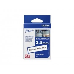 BROTHER TZEN201 Taśma Brother 3.5mm BLACK ON WHITE NON LAMINATED BROTHER TZEN201 Taśma Brother 3.5mm BLACK ON WHITE NON LAMINATED
