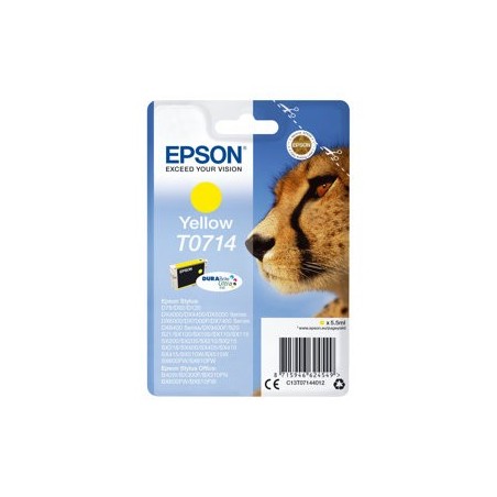 EPSON T0714 ink cartridge yellow standard capacity 5.5ml 1-pack RF-AM blister EPSON T0714 ink cartridge yellow standard capacity 5.5ml 1-pack RF-AM blister