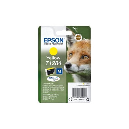 EPSON C13T12844012 Tusz Epson T1284 yellow Stylus S22/SX125/SX425W/BX305F EPSON C13T12844012 Tusz Epson T1284 yellow Stylus S22/SX125/SX425W/BX305F