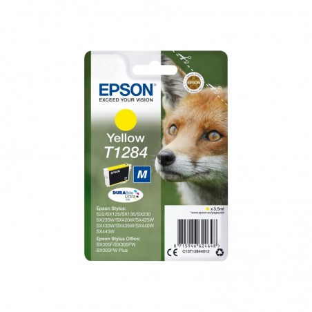 EPSON C13T12844012 Tusz Epson T1284 yellow Stylus S22/SX125/SX425W/BX305F EPSON C13T12844012 Tusz Epson T1284 yellow Stylus S22/SX125/SX425W/BX305F