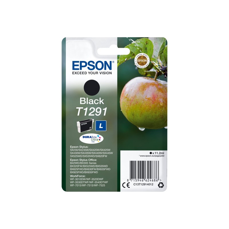 EPSON T1291 ink cartridge black high capacity 11.2ml 1-pack RF-AM blister EPSON T1291 ink cartridge black high capacity 11.2ml 1-pack RF-AM blister