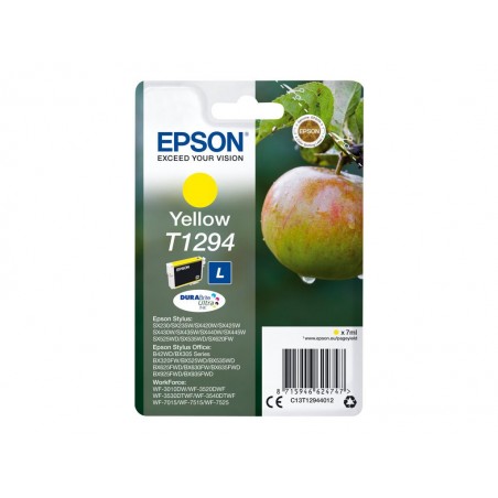 EPSON C13T12944012 Tusz Epson T1294 yellow Stylus SX425W/SX525WD/BX305F/BX320FW/BX625FWD EPSON C13T12944012 Tusz Epson T1294 yellow Stylus SX425W/SX525WD/BX305F/BX320FW/BX625FWD
