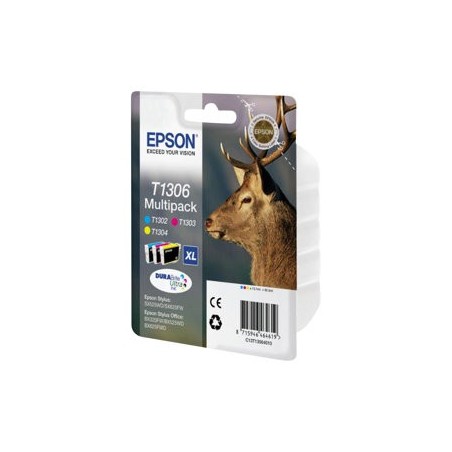 EPSON T1306 ink cartridge tri-colour extra high capacity 3 x 10.1ml 3-pack RF-AM blister DURABrite Ultra Ink EPSON T1306 ink cartridge tri-colour extra high capacity 3 x 10.1ml 3-pack RF-AM blister DURABrite Ultra Ink