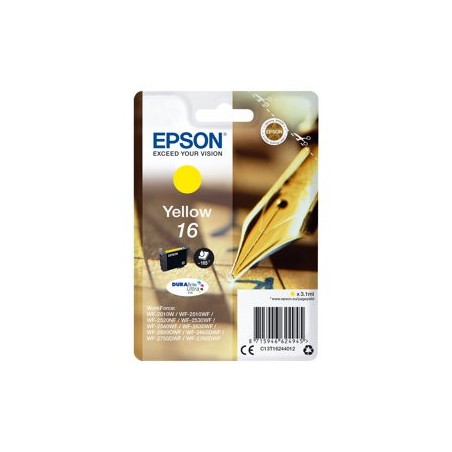 EPSON C13T16244012 Tusz Epson T1624 yellow DURABrite 3,1 ml WF-2010/25x0 EPSON C13T16244012 Tusz Epson T1624 yellow DURABrite 3,1 ml WF-2010/25x0
