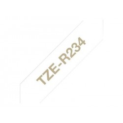 BROTHER TZER234 Taśma Brother 12mm Gold/White ribbon tape