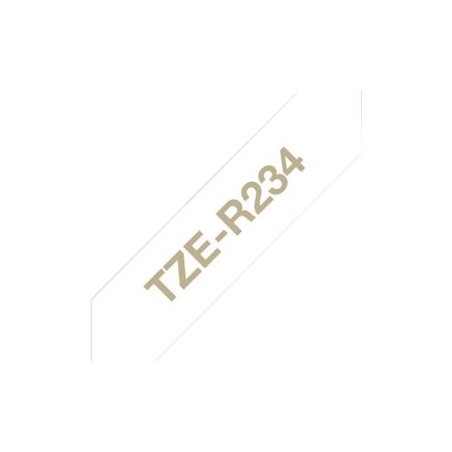 BROTHER TZER234 Taśma Brother 12mm Gold/White ribbon tape BROTHER TZER234 Taśma Brother 12mm Gold/White ribbon tape