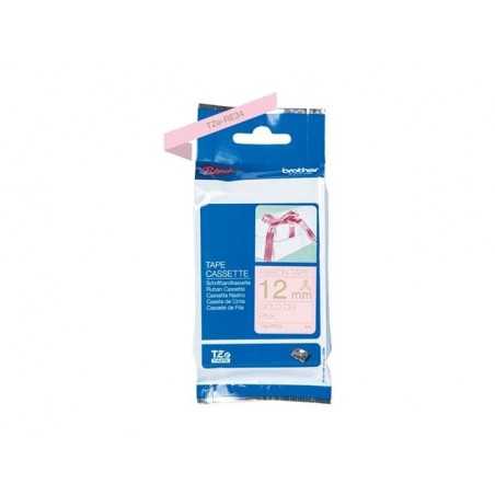 BROTHER TZERE34 Taśma Brother 12mm Gold/Pink ribbon tape BROTHER TZERE34 Taśma Brother 12mm Gold/Pink ribbon tape