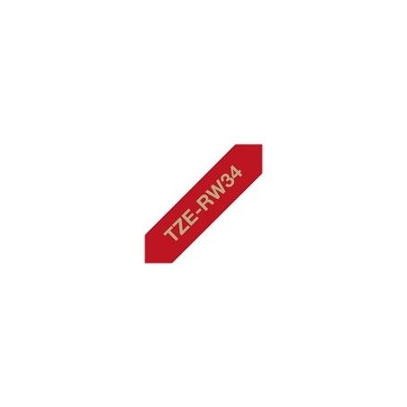 BROTHER TZERW34 Taśma Brother 12mm Gold/Wine-Red ribbon tape BROTHER TZERW34 Taśma Brother 12mm Gold/Wine-Red ribbon tape