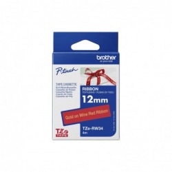 BROTHER TZERW34 Taśma Brother 12mm Gold/Wine-Red ribbon tape BROTHER TZERW34 Taśma Brother 12mm Gold/Wine-Red ribbon tape