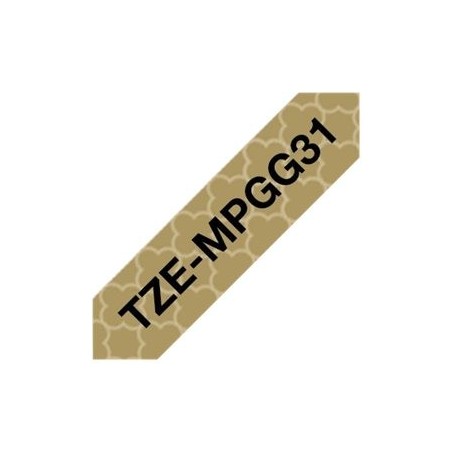 BROTHER TZEMPGG31 Taśma Brother 12mm Gold geometric pattern tape BROTHER TZEMPGG31 Taśma Brother 12mm Gold geometric pattern tape