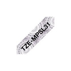 BROTHER TZEMPSL31 Taśma Brother 12mm Silver lace pattern tape BROTHER TZEMPSL31 Taśma Brother 12mm Silver lace pattern tape