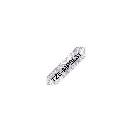 BROTHER TZEMPSL31 Taśma Brother 12mm Silver lace pattern tape BROTHER TZEMPSL31 Taśma Brother 12mm Silver lace pattern tape