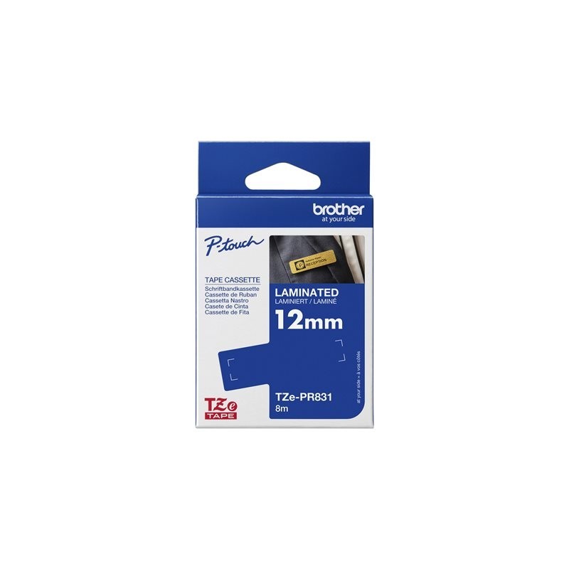BROTHER TZEPR831 Taśma Brother 12mm Black on Premium Gold